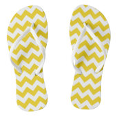 Gele zigzag, gele Chevron, geometrisch patroon Teenslippers (Voetbed)