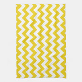 Gele zigzag, gele Chevron, geometrisch patroon Theedoek (Verticaal)