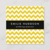 Gele zigzag, gele Chevron, geometrisch patroon Vierkante Visitekaartje (Voorkant)