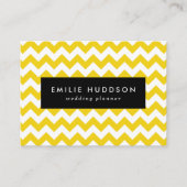 Gele zigzag, gele Chevron, geometrisch patroon Visitekaartje (Voorkant)