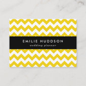 Gele zigzag, gele Chevron, geometrisch patroon Visitekaartje (Voorkant)