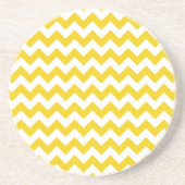 Gele zigzag, gele Chevron, geometrisch patroon Zandsteen Onderzetter (Voorkant)