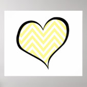 Gele zigzag, Gele Chevron, Golfpatroon, Hart Poster (Voorkant)