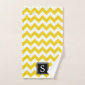 Gele zigzag, Gele Chevron, Monogram Bad Handdoek (Handdoek)