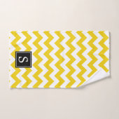 Gele zigzag, Gele Chevron, Monogram Bad Handdoek (Handdoek)