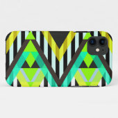 Gele zigzag Pop Aztec Case-Mate iPhone Case (Achterkant (horizontaal))