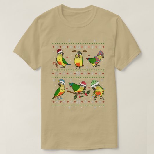 Gele zijkant, lelijke kerst t-shirt (Design voorkant)