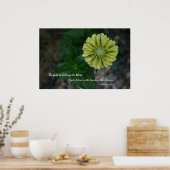 Gele zinnia met citaat van Eleanor Roosevelt Poster (Keuken)