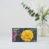 Gele Zinnia Visitekaartje (Staand voorkant)