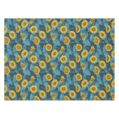 Gele Zinnias op donkerblauw Tafelkleed (Voorkant (Horizontaal))