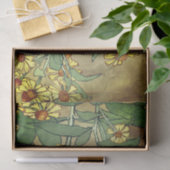 Gele Zinnias Waterverf Schilderen Bruin Tissuepapier (Geschenk)