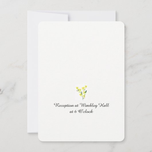 Gele zoete bloesems kaart (Achterkant)