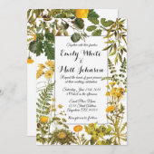 Gele Zomer Bloemen Huwelijksuitnodiging Kaart (Voorkant / Achterkant)