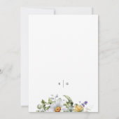Gele zomer bloemenbruiloft kaart (Achterkant)