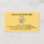 Gele zomer Botanische Floral Visitekaartje (Achterkant)