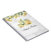 Gele zomer citroen gepersonaliseerd recept notitieboek (Rechterzijde)