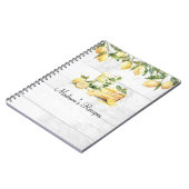 Gele zomer citroen gepersonaliseerd recept notitieboek (Linkerzijde)