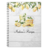 Gele zomer citroen gepersonaliseerd recept notitieboek (Voorkant)