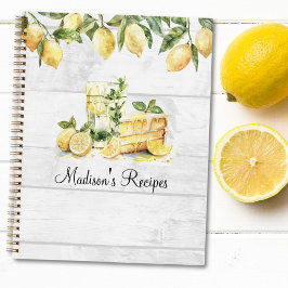 Gele Zomer Lemon Gepersonaliseerd Receptenboek Notitieboek