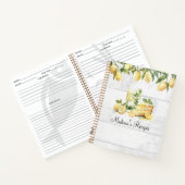 Gele Zomer Lemon Gepersonaliseerd Receptenboek Notitieboek (Binnen)