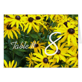 gele zomer madeliefjes bloemen diner tafel nummer