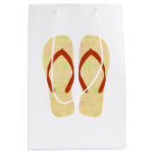 Gele Zomer Strand Party Teenslippers Gift Bag Medium Cadeauzakje (Voorkant)