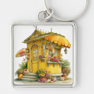 GELE ZOMER TROPISCHE STRANDHUT SLEUTELHANGER