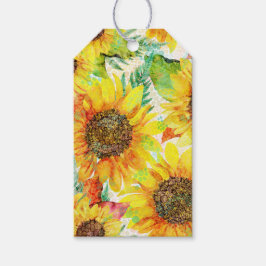 Gele Zomer Zonnebloemen Cadeaulabel