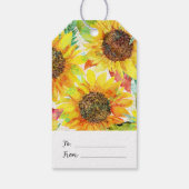 Gele Zomer Zonnebloemen Cadeaulabel (Achterkant)