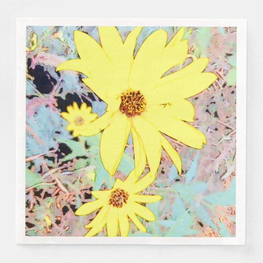 Gele zomerbloem servet (Voorkant)