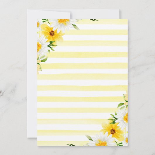 Gele zomerbloemen & Goud Lijst Baby shower Kaart (Achterkant)