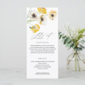 Gele zomerbloemen Minimalistisch trouwmenu Menu (Staand voorkant)
