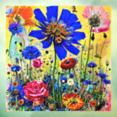 Gele zomerbloemen raamsticker (Vel 3)