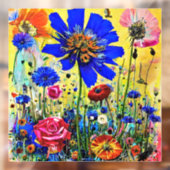 Gele zomerbloemen raamsticker (Vel 2)