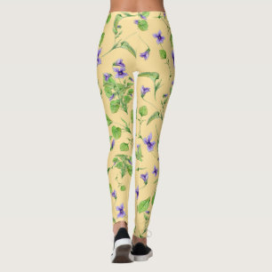 Gele zomerleeuwen met Waterverf overvallen Leggings