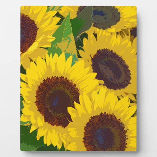 Gele zomerzonnebloemen fotoplaat (Voorkant)