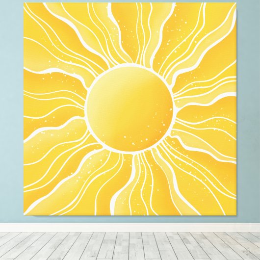 Gele zon canvas afdruk (Insitu (Houten vloer))