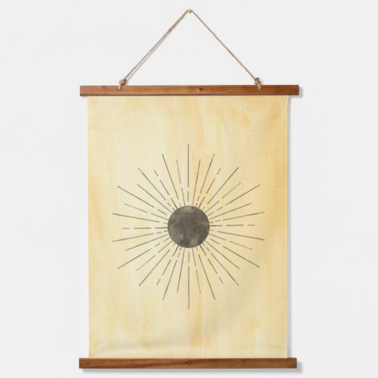 Gele zon en maan hangend wandkleed (Voorkant 2)