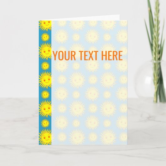 Gele Zon Gezicht Patroon Aankondiging (Voorkant)