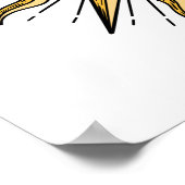 Gele zon met een gezicht 16 x 16 poster (Hoek)