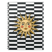 Gele zon met een gezicht notitieboek (Voorkant)