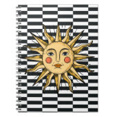 Gele zon met een gezicht notitieboek (Voorkant)