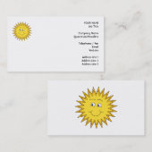 Gele Zon met een Happy Face. Visitekaartje (Voorkant / Achterkant)