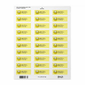 Gele zon met Tearful Face, ZFJG-adres Etiket (Full Sheet)