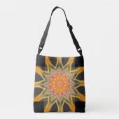 Gele zon op zwart crossbody tas (Achterkant)