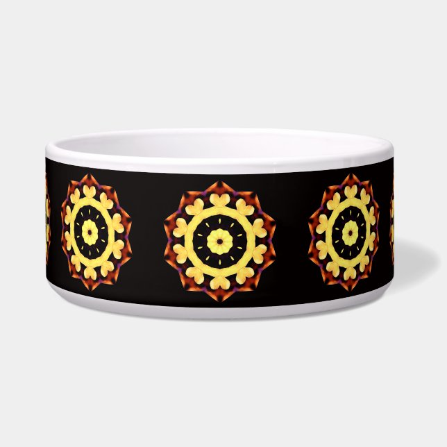 Gele Zon Ornament Voerbakje (Voorkant)
