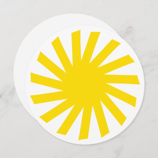 Gele zon schitterend modern, vrolijk plezier kaart (Voorkant / Achterkant)