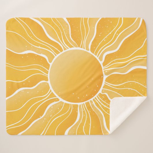 Gele zon sherpa deken (Voorkant (horizontaal))