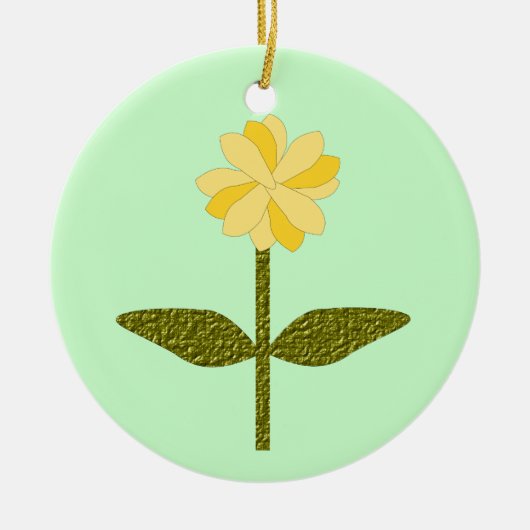 Gele zondag van de Daisy Flower Keramisch Ornament (Voorkant)