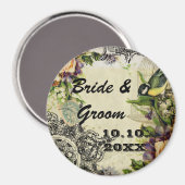 gele zongkooi Floral sla de datum op Magneet (Voorkant / Achterkant)